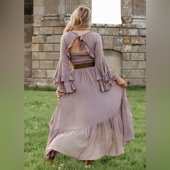 Joyfolie Bohemian Ruffled Maxi Dress XS - Picture 3 of 6